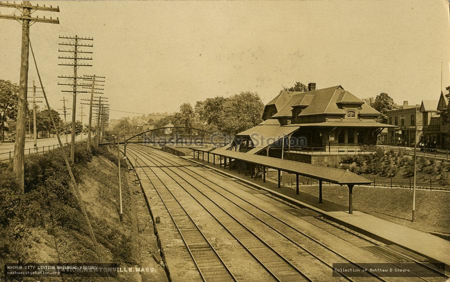 Postcard: Railroad Station, Newtonville, Massachusetts